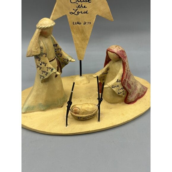 Blossom Bucket Nativity Set Star Luke 2:11 Scriptural Verse Figurine Christmas - Picture 2 of 6